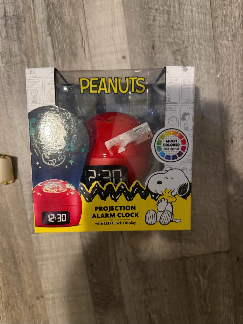 Peanuts Red Projection Alarm Clock for Kids
